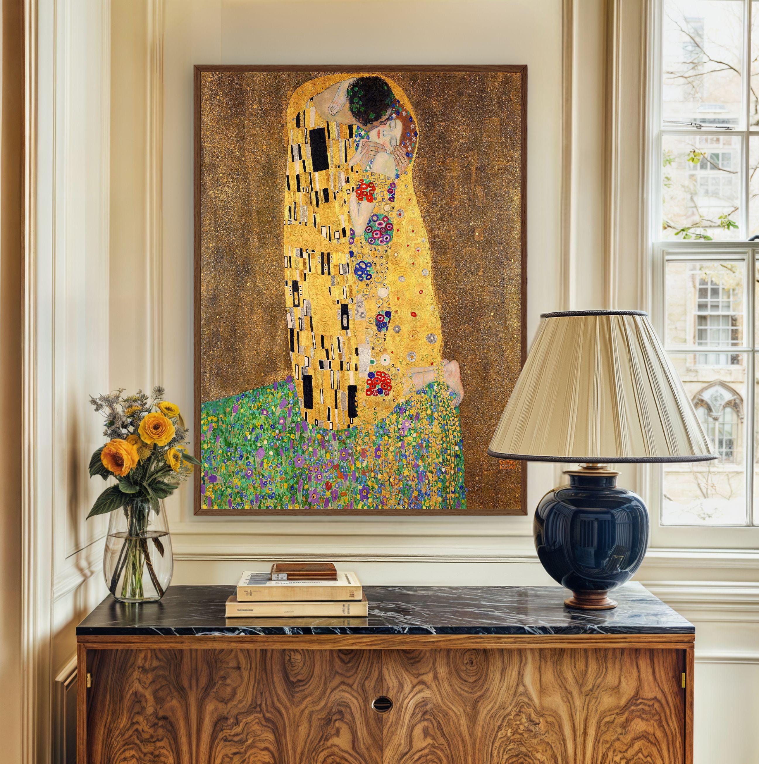 The Kiss by Gustav Klimt, Digital Download Klimt Lover Paintings