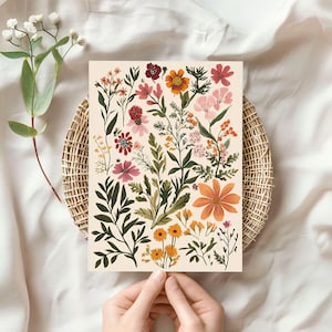 Colorful Wildflower Print Set of 3, Boho Floral Botanical Wall Art ...