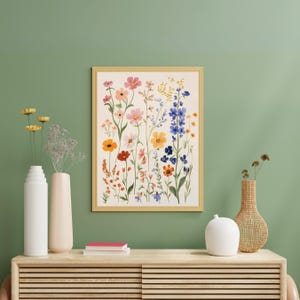 Colorful Wildflower Print Set of 3, Boho Floral Botanical Art Printable ...