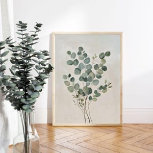 Eucalyptus Print, Eucalyptus Leaves Printable Botanical Watercolor Painting, Sage Green Wall Art Botanical Art Print, Eucalyptus Wall Art