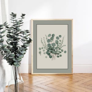 Eucalyptus Print, Eucalyptus Leaves Printable Botanical Watercolor Painting, Sage Green Wall Art Botanical Art Print, Eucalyptus Wall Art