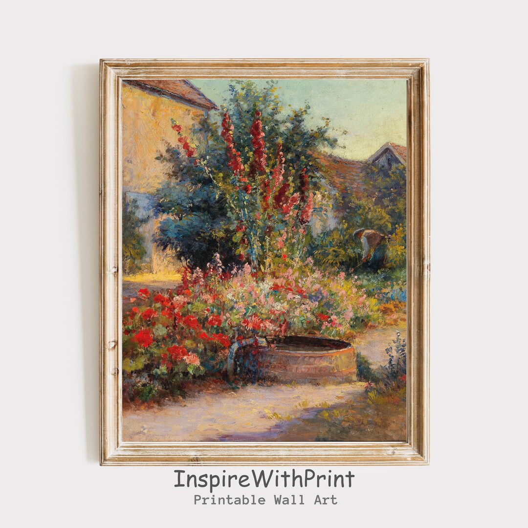 KLYTINK Vintage Wandbild 'Weißer Schwan' – Runder Holzrahmen, Pfau- & Blumendesign – Ø 25,4 Cm