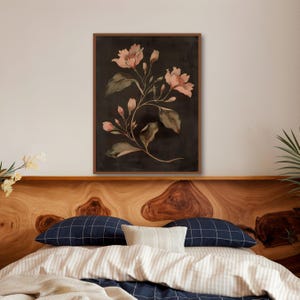 Art floral sombre vintage, impression botanique sombre, art mural imprimable floral de mauvaise humeur, imprimé floral bohème, art mural fleurs rustiques, imprimé fleurs sauvages image 4