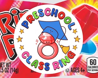 Preschool Class Ring Pop Labels: Graduation Party Favors (Digital Download)
