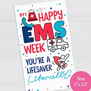 Emergency Medical Services Week Gift Tag, EMS Appreciation Gift for Paramedics, EMTs, First Responders, Thank You Gift for Healthcare Heroes