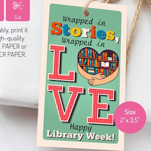 School Librarian Gift Tags Printable, Librarian Appreciation Gift Tag, School Library Day Gift Tag, Library Week Gift, Library Month Gifts