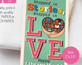 Librarian Appreciation Gift Tags: Vintage Book Design (Digital Download)