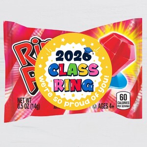2026 Class Ring Pop Favor Tags: Printable Graduation Stickers (Digital Download)