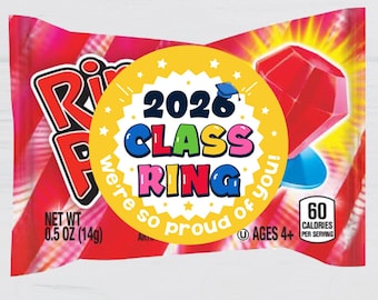 2026 Class Ring Pop Favor Tags: Printable Graduation Stickers (Digital Download)