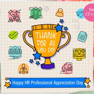 Etiqueta de presente para o dia de apreciação do profissional de RH para impressão, etiquetas de agradecimento do gerente de RH, etiqueta de presente para o dia de apreciação do profissional de recursos humanos
