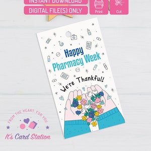 National Pharmacist Day Tag, Printable Pharmacy Week Appreciation Gift Tags, Pharmacist Appreciation Gift Tag, Pharmacy Tech Gift Tag, 2x3.5