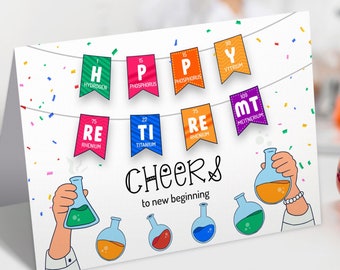 Science Retirement Card: Periodic Table Design (Digital Download)