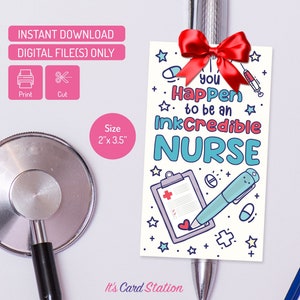 Nurse Appreciation Gift Tag: Inkcredible Design (Digital Download)