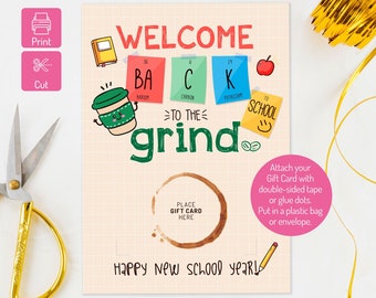 Teacher Coffee Gift Card Holder: Back to School Printable (PDF)