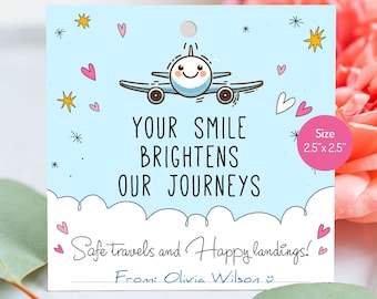 Flight Attendant Appreciation Gift Tag: Printable Airline Thank You (Digital Download)