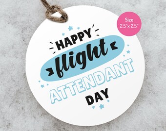 Flight Attendant Day Gift Tag: Cabin Crew Appreciation Sticker (Digital Download)