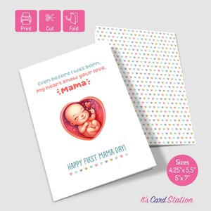 Biglietto d'auguri per la prima festa della mamma, stampabile, grazioso biglietto per la prima festa della mamma, biglietto per la prima mamma, adorabile e dolce biglietto per la prima festa della mamma, download digitale