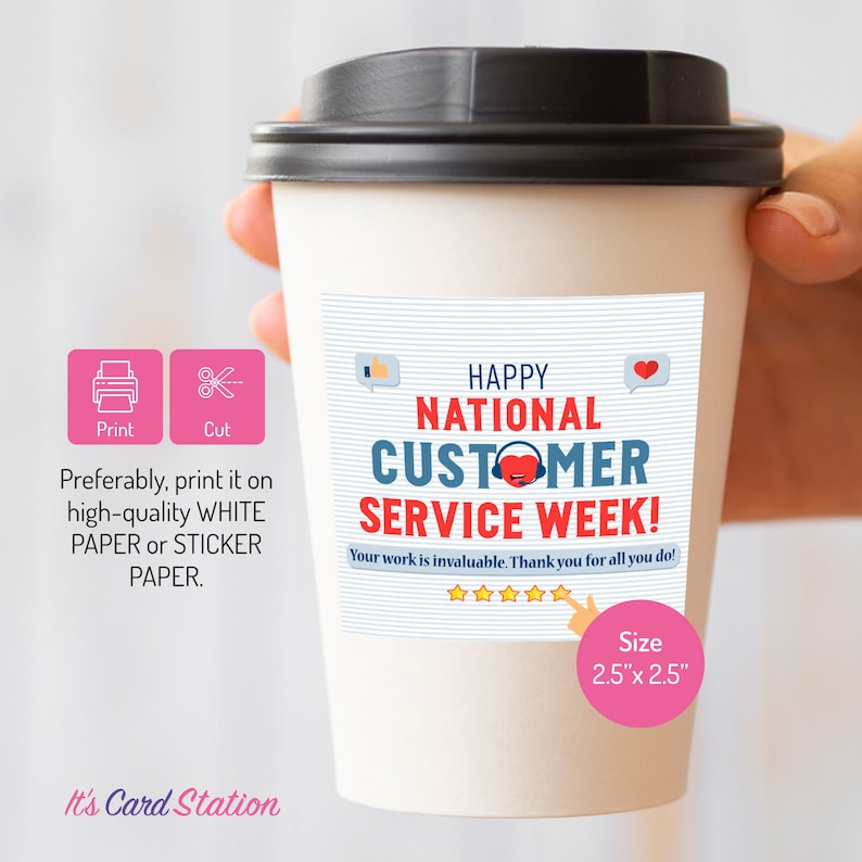 Service Week Label Customer Service Week Gift Tags: Employee Appreciation (digital ...
