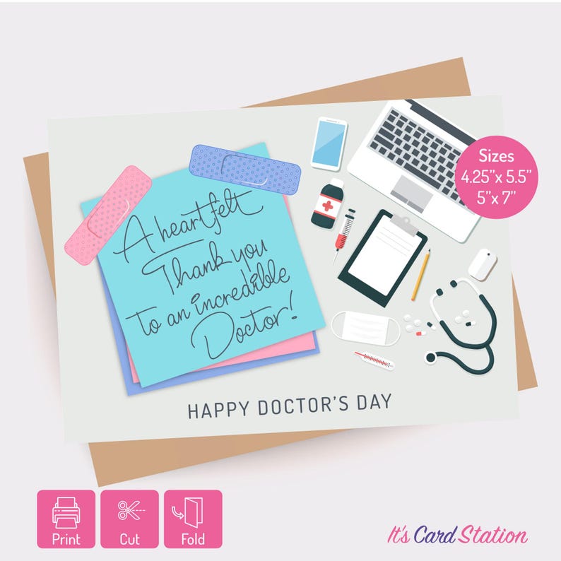 Doctor's Day Thank You Card: Printable Appreciation Gift (digital ...