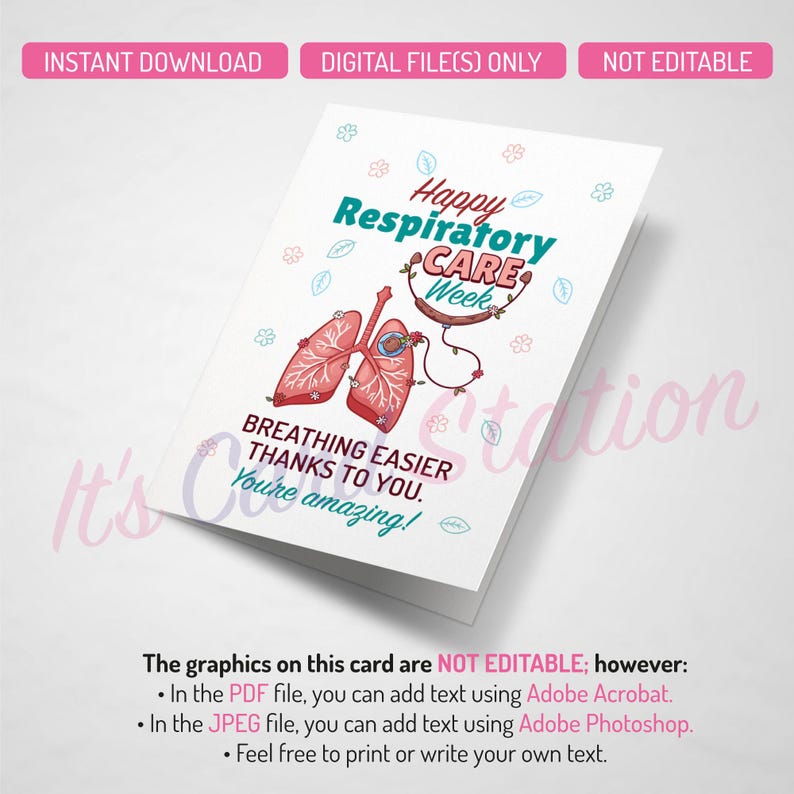 Happy Rrt Week Respiratory Care Week Thank You Card for Therapists (digital Download ...