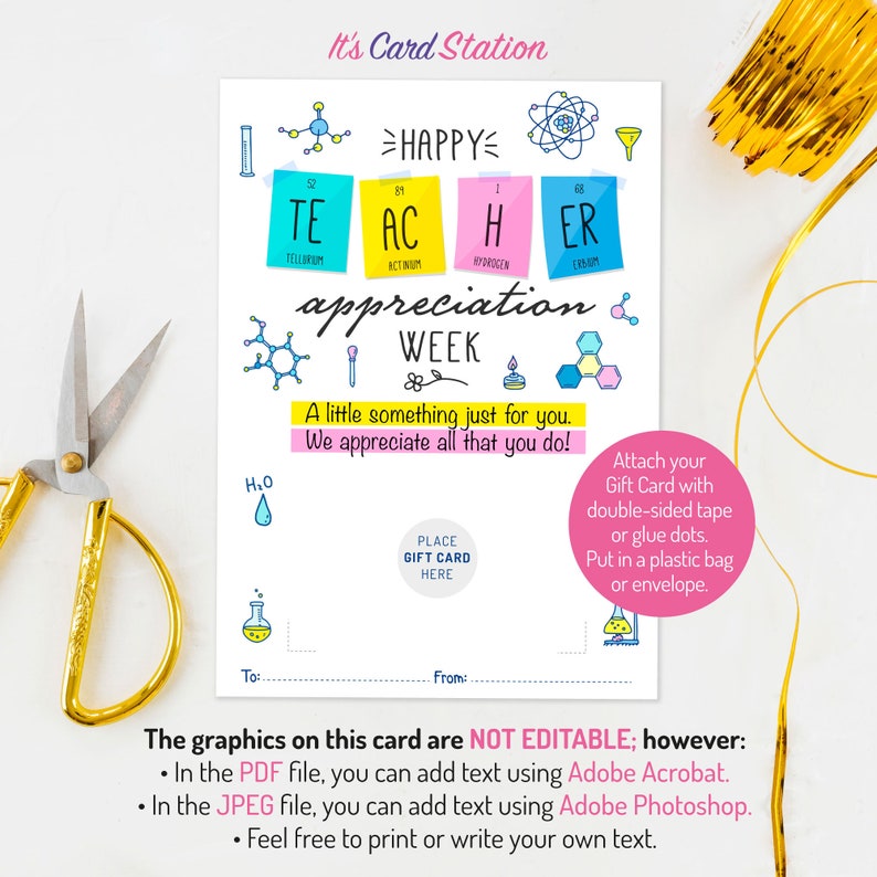 Science Teacher Appreciation Week Gift Card Holder | Chemistry Teacher ...