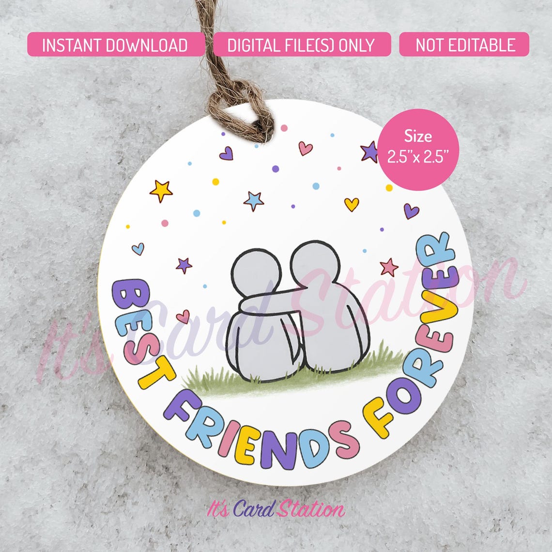 Friends Forever Sticker Tag – BFF Gift (digital Download, 2.5