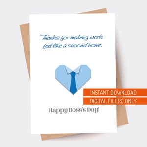 Printable Boss&#39;s Day Thank you Card, Happy Boss&#39;s Day Card, Boss Appreciation Card, Bosses Day Card, Bosses Day Gifts For Him