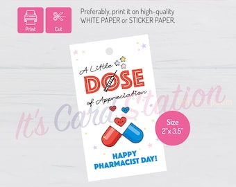 Pharmacist Appreciation Gift Tag • Pharmacy Thank You (Digital Download)