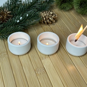 Tealight holder, candle holder for tealights, ceramic candle holder, Christmas candle holder