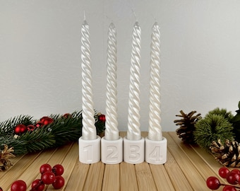 Advent candle holder made of Keraflott, tealight holder, Christmas decoration, Scandinavian winter decoration, handmade gift idea