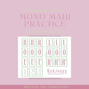 Mono Mahjongg Practice Card, Charleston Practice