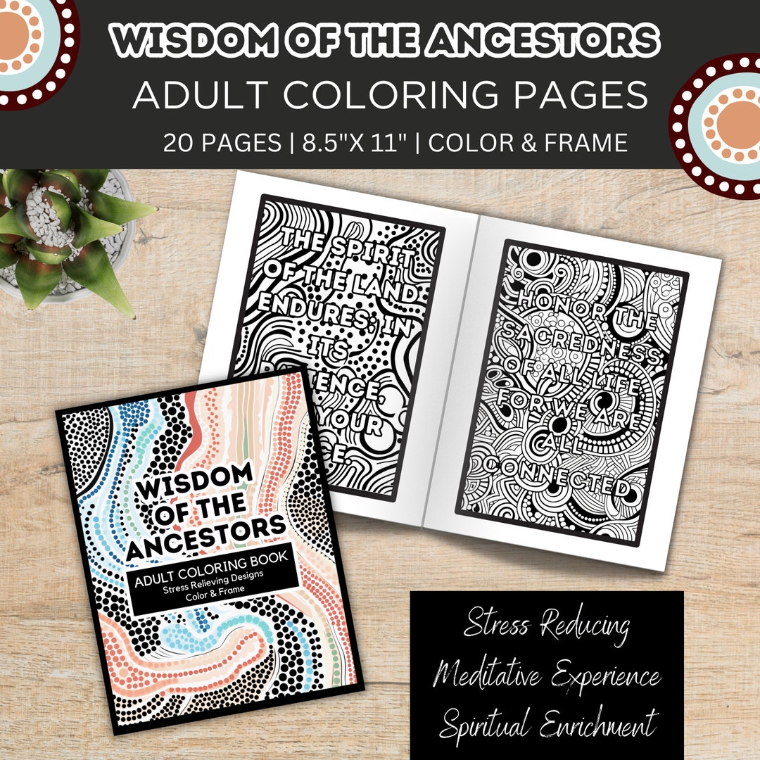 Aboriginal Coloring Pages Stress Relief Dot Art Design - Etsy