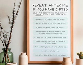 C-PTSD Affirmations A4 Poster, Printable Digital Download