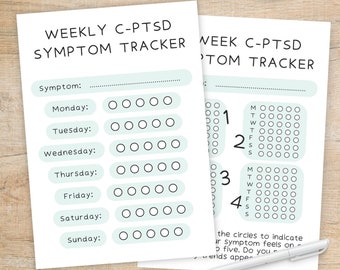 C-PTSD Symptom Tracker for Complex PTSD, Printable Digital Download