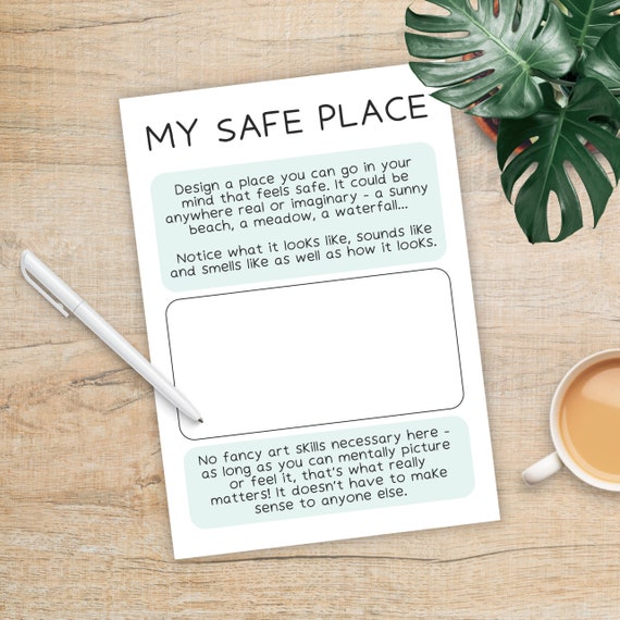 C-PTSD Activity Sheet My Safe Place, Printable Digital Download