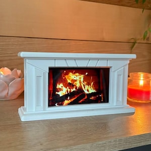 Miniature Fireplace Phone Stand: 3D Printed Cozy Desk Decor