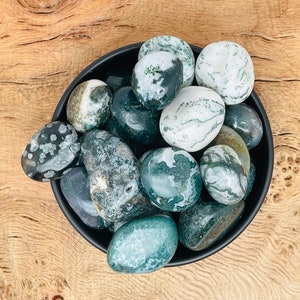Moss Agate Tumbled Stone - Agate Gemstone Tumbled - Lucky Stone - Wholesale Bulk Lot