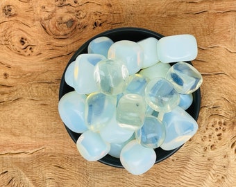 Opalit Trumlad Sten - Tumlad Opalit - Vit Opalitsten - Energi Healing - Smyckestillverkning