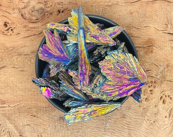 Rainbow Aura Peacock Kyanite Fan - Natural Aura Peacock Kyanite - Kyanite Specimen - Making Jewelry