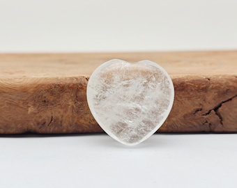 Corazón de Cuarzo Claro - Corazón de Cuarzo Claro de Piedra Preciosa - Corazón de Cristal Pulido - Chakra del Corazón - Cristal para el Amor