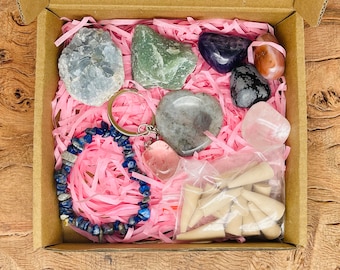 Kit di cristalli di energia positiva - Set di cristalli di pietre preziose energetiche - Migliori cristalli regalo - Kit di pietre naturali con coni di incenso - 10 pezzi in scatola
