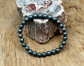 Pyrite Bracelet Gemstone Beads - Natural Crystals Stretchy Bracelets - Calming & Healing Crystal Jewelry