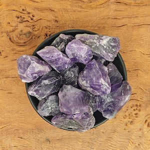 Djup lila ametist grov sten - Rå ametistkristall - Ametistbit - Smyckestillverkning - Kristallläkning