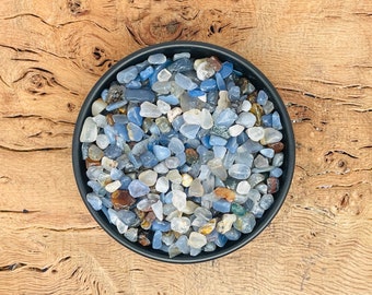 Blue Agate Crystal Chips: Semi Tumbled Gemstone (5-8mm)