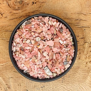 Rhodochrosite Crystal Chips - Gemstone Rhodochrosite Chips - Mini Tumbled Stone - Mini Bottle Crystal - Bulk Crystal Chips - 3-5mm