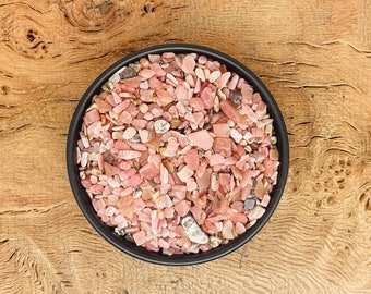 Rhodochrosite Crystal Chips - Gemstone Rhodochrosite Chips - Mini Tumbled Stone - Mini Bottle Crystal - Bulk Crystal Chips - 3-5mm