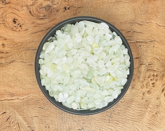 Light Jade Crystal Chips - Gemstone Jade Chips - Semi Tumbled Stone - Mini Bottle Crystal - Bulk Crystal Chips - 5-8mm