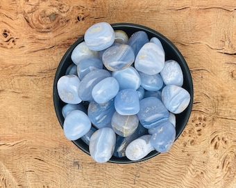 Blue Lace Agate Tumbled Stone - Blue Lace Agate Rare Tumbled - Smooth Stone - Blue Stone