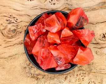 Piedra áspera de cuarzo cereza - Cristales de cuarzo rojo natural - Rocas minerales para regalos - Cristales curativos