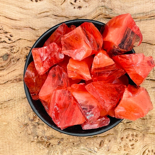 Kirschquarz Rohstein - Natürliche rote Quarzkristalle - Mineralsteine für Geschenke - Heilkristalle